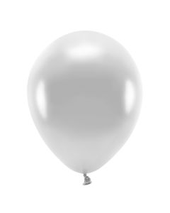 Eco balloons, latex, 26 cm, silver, 100 pieces, 1 pack
