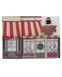 Santa's House gift bag, paper, 30x22x12 cm, red, 1 piece