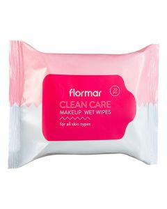 Letra të lagura për heqje makeup-i, Flormar, fibër, 15x10 cm, rozë, 20 copë