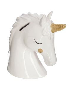 Unicorn savings box, 17.8x9x15 cm, ceramics