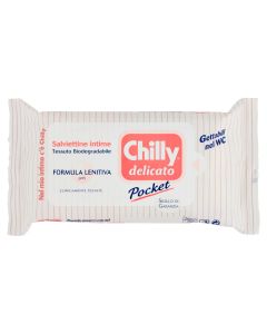 Peceta të lagura për kujdesin intim, Delicato, Chilly, tekstil, 13x7x3 cm, e bardhë dhe rozë, 12 copë1