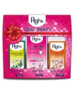 Set depilimi peceta dhe dyllë, Agiss, plastikë dhe fibër, 100 ml + 100 ml + 5 m, rozë, 3 copë