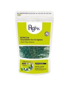 Hard wax beans, Agiss, plastic and wax, 220 g, green, 1 piece