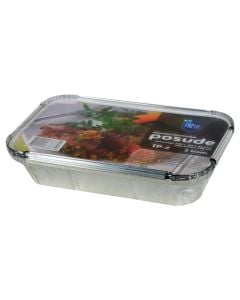 Vasketë me kapak, 750 ml, Pk 5, 22x13.2x4.5 cm, (ngjyrë argjendi), alumin dhe karton