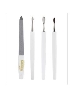 Manicure set "Miniso Solingen", steel and polystyrene, gray and white, 4 pieces