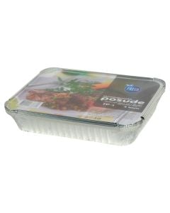 Vasketë me kapak, 1100 ml, Pk 4, (ngjyrë argjendi), alumin dhe karton