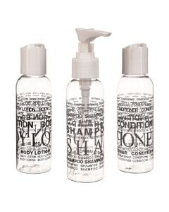 Travel bottles set, Body Beauty, plastic, transparent, 3x100 ml, 3 pieces