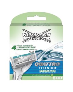 Koka për brisk rroje për meshkuj Quattro Titanium, Wilkinson Sword, plastikë dhe inoks, 9.5x9.5x1.5 cm, gri, 8 copë