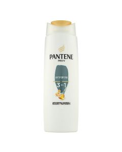 Shampo 3 në 1 kundër zbokthit, Pantene, plastikë, 225 ml, e bardhë dhe gri, 1 copë