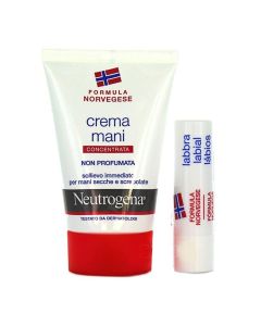 Hand cream and lip balm set, Neutrogena, plastic, 50 ml, red and white, 2 pieces
