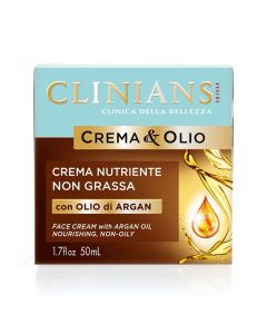 Nourishing face cream, Clinians, plastic, 50 ml, turquoise and gold, 1 pc