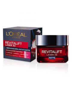 Krem rigjenerues për trajtimin e fytyrës gjatë natës Laser 3, L'Oreal, plastikë, 50 ml, lejla dhe e kuqe, 1 copë