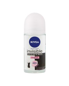 Roll-on deodorant for women Black&White, Nivea, plastic and glass, 50 ml, pink, white and black, 1 piece
