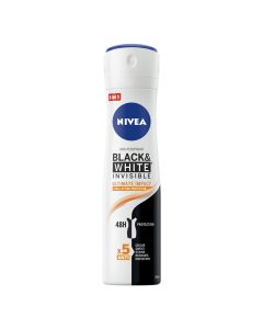 Spray deodorant for women Black&White Ultimate Impact, Nivea, plastic and metal, 150 ml, white, orange and black, 1 piece