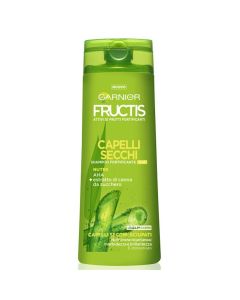 Shampo 2 në 1 hidratuese dhe forcuese për flokët, Fructis, Garnier, plastikë, 250 ml, e gjelbër, 1 copë