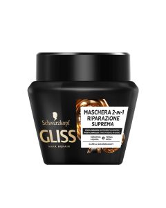 Restorative hair mask Supreme Repair, Gliss, plastic, 300 ml, black, 1 piece