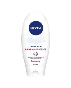 Repairing and protective hand cream, Nivea, plastic, 100 ml, white and blue, 1 piece