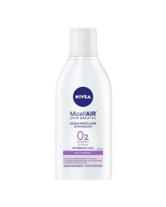 Ujë mineral 3 në 1 për pastrimin e makeup-it, Extra Delicate, Nivea, plastikë, 400 ml, transparente dhe lejla, 1 copë