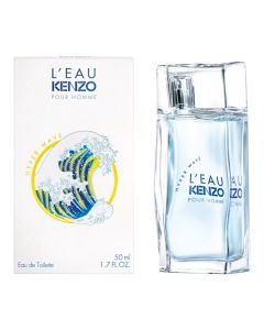 Parfum për meshkuj, L'Eau pour Homme Hyper Wave, Kenzo, EDT, qelq, 50 ml, blu dhe e bardhë, 1 copë