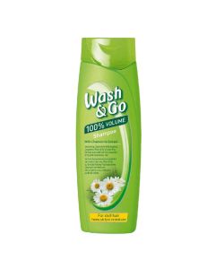 Shampo flokësh për volum, Wash & Go, plastikë, 400 ml, e gjelbër, 1 copë