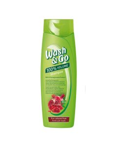 Shampo flokësh për volum, për flokë të lyer, Wash & Go, plastikë, 400 ml, e gjelbër, 1 copë