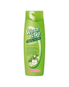 Shampo flokësh për volum, me efekt hidratues, Wash & Go, plastikë, 400 ml, e gjelbër, 1 copë