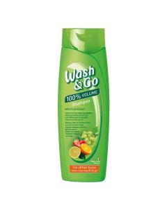 Shampo flokësh për volum, Wash & Go, plastikë, 400 ml, e gjelbër, 1 copë