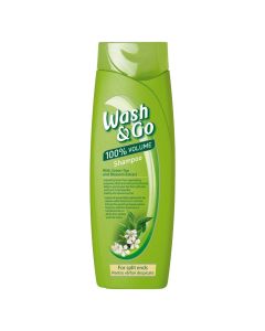 Shampo flokësh për volum, me efekt rigjenerues, Wash & Go, plastikë, 400 ml, e gjelbër, 1 copë