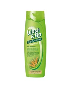 Shampo flokësh për volum, Wash & Go, plastikë, 400 ml, e gjelbër, 1 copë