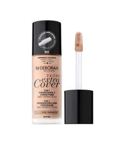 2 in 1 liquid makeup foundation and concealer, 02 Beige, 24 Ore Extra Cover, Deborah, plastic and glass, 30 ml, beige, 1 piece