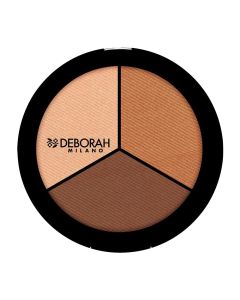 Paletë me pudër për faqet dhe korrektues për makeup, 02, Trio Palette, Deborah, plastikë, 5 g, mikse, 1 copë
