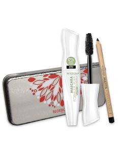 Set rimel dhe laps për sytë, Pure Formula, Deborah, metal, dru dhe plastikë, 17x8x3 cm, e kuqe, gri dhe e bardhë, 2 copë
