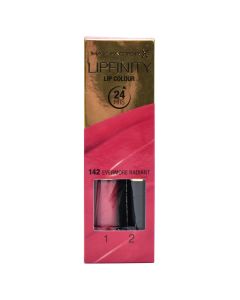 Set buzëkuq i lëngshëm dhe balsam hidratues, 144 Endlessly Magic, LipFinity, 2-step Long Lasting, Max Factor, plastikë, 2.3 ml + 1.9 g, rozë terrakota, 2 copë