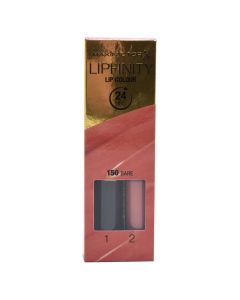 Set buzëkuq i lëngshëm dhe balsam hidratues, 150 Bare, LipFinity, 2-step Long Lasting, Max Factor, plastikë, 2.3 ml + 1.9 g, terrakota, 2 copë
