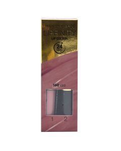 Set buzëkuq i lëngshëm dhe balsam hidratues, 160 Iced, LipFinity, 2-step Long Lasting, Max Factor, plastikë, 2.3 ml + 1.9 g, rozë e errët pastel, 2 copë
