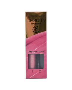 Set buzëkuq i lëngshëm dhe balsam hidratues, 300 Essential Pink, LipFinity, 2-step Long Lasting, Max Factor, plastikë, 2.3 ml + 1.9 g, rozë, 2 copë