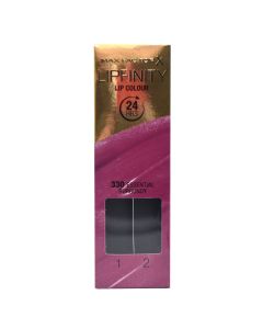 Set buzëkuq i lëngshëm dhe balsam hidratues, 330 Essential Burgundy, LipFinity, 2-step Long Lasting, Max Factor, plastikë, 2.3 ml + 1.9 g, burgundy, 2 copë