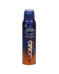 Antiperspirant spray for men, Uomo Rebel, Felce Azzurra, Paglieri, plastic and metal, 150 ml, blue and orange, 1 piece