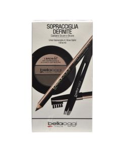 Set makeup-i për vetullat, Bionde e Castano Chiare, Bella Oggi, plastikë, 8.5x14.5 cm, e bardhë dhe kafe, 3 copë