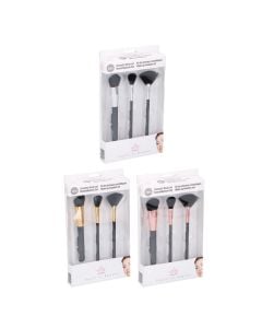 Set furçash makeup-i, Miniso, fibra sintetike, plastikë, alumin 15x 1.5x2 cm, mikse, 3 copë