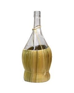Alcoholic beverage bottle, glass and straw, 1.5 l, transparent, 1 piece