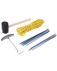 Redcliffs camping set, 9 pieces, metalic, wod, textil, mix