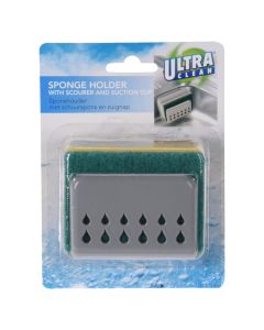Sfungjer me mbajtëse, Ultra Clean, polipropilen dhe sfungjer, 12x3 cm, gri dhe e verdhë, 1 cope