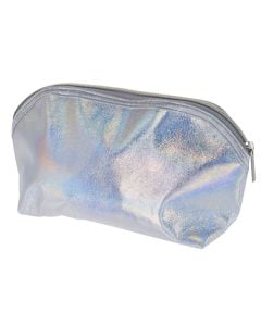Çantë kozmetike, Eleganza, poliestër dhe poliuretan, 23x6.5x13 cm, argjend, 1 copë