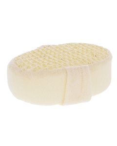 Sfungjer dushi për scrub, mikrofibër poliestre dhe fibra bimore, 14x10 cm, bezhë, 1 copë