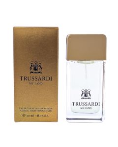 Eau de toilette (EDT) për meshkuj, My Land, Trussardi, qelq, 30 ml, e zezë dhe gold, 1 copë