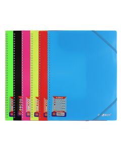 Dosje me spirale dhe me llastik, Globox, plastikë, 21x29.7 cm, mikse, 1 copë