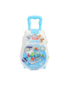 Set lavastovilje lodër për fëmijë, Pretend Play Toys, Miniso, plastikë, 37.5x30x38.5 cm, e bardhë dhe blu, 28 copë