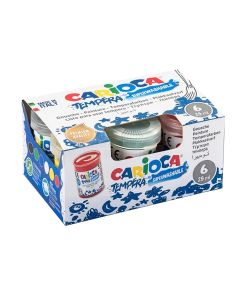 Set me bojëra tempera për fëmijë, Carioca, plastikë, 150 ml, mikse, 1 copë