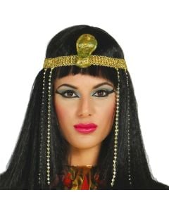 Egyptian Princess wig and headpiece, black, gold
